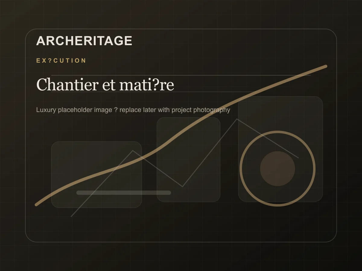 Détail architectural et matière minérale sur chantier